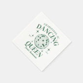 グリーンディスコボールレトロバチェロレッテ スタンダードカクテルナプキン (角)