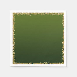 グリーンディップ金ゴールドグリッターグラムスパークルパーティー スタンダードカクテルナプキン