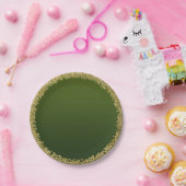 グリーンディップ金ゴールドグリッターグラムスパークルパーティー ペーパープレート (パーティー)