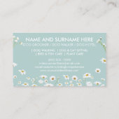 グリーンデイジーフラワーズ ペットシッター ドッグウォーカー ペットケア 名刺 (裏面)