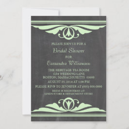 グリーンデコシャルボードブライダルシャワー招待状 招待状