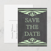 グリーンデコChalkboard日付はがきを保存 案内ポストカード (正面/裏面)