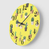 グリーンデザート多汁性サボテンインポット ラージ壁時計 (傾斜)