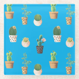 グリーンデザート多肉性サボテンポット ガラスコースター