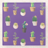 グリーンデザート多肉性サボテンポット ガラスコースター (正面)