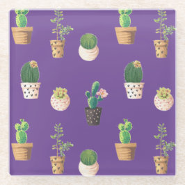 グリーンデザート多肉性サボテンポット ガラスコースター