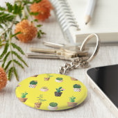 グリーンデザート多肉性サボテンポット キーホルダー (側面)