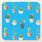 グリーンデザート多肉性サボテンポット スクエアペーパーコースター (正面)