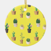 グリーンデザート多肉性サボテンポット セラミックオーナメント (正面)