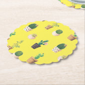 グリーンデザート多肉性サボテンポット ペーパーコースター (アングル)