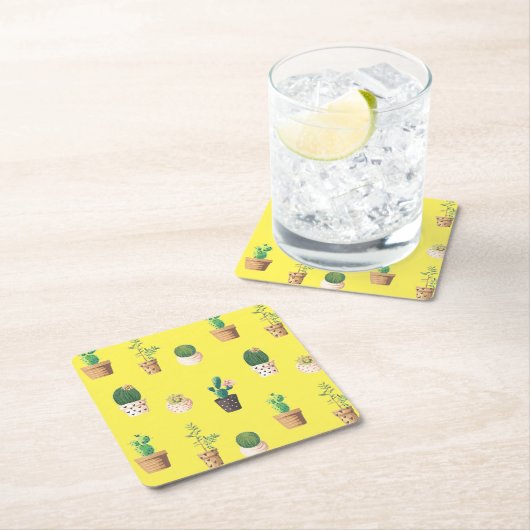 グリーンデザート多肉性サボテンポット ペーパーコースター (インサイチュ)