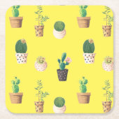グリーンデザート多肉性サボテンポット ペーパーコースター (正面)