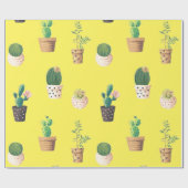 グリーンデザート多肉性サボテンポット ラッピングペーパー (フラット)
