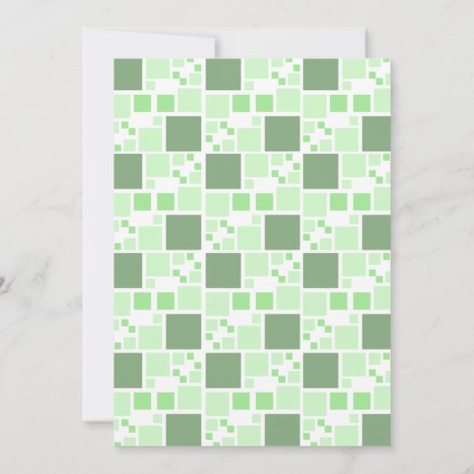 グリーンデジタルフレームコーナーフォト誕生日 招待状 (裏面)