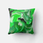 グリーンデジタル流体大理石アート クッション (裏面)