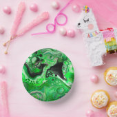 グリーンデジタル流体大理石アート ペーパーボウル (パーティー)