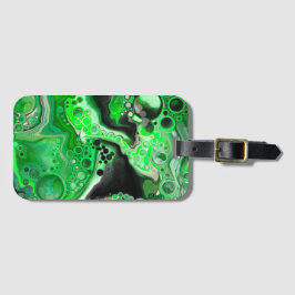 グリーンデジタル流体大理石アート ラゲッジタグ