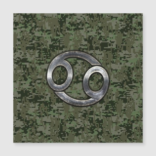 グリーンデジタル〔占星術の〕十二宮図上のがん迷彩柄記号 (正面)