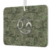 グリーンデジタル〔占星術の〕十二宮図上のがん迷彩柄記号 カーエアーフレッシュナー (左)