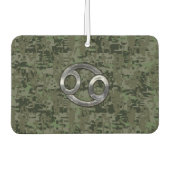 グリーンデジタル〔占星術の〕十二宮図上のがん迷彩柄記号 カーエアーフレッシュナー (正面)