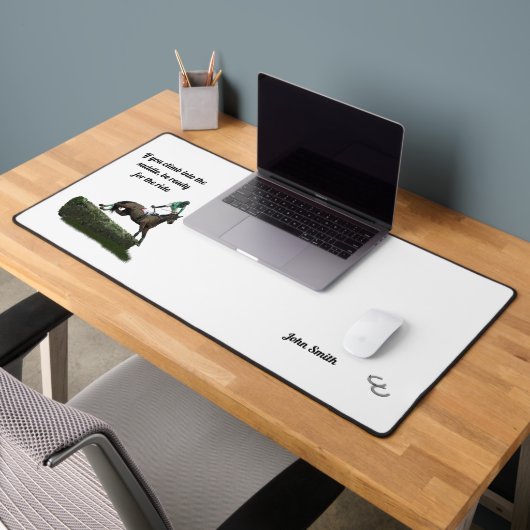 グリーンデスクマットにおける跳び上がり騎手 デスクマット (オフィス2)