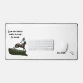 グリーンデスクマットにおける跳び上がり騎手 デスクマット (キーボード&マウス)