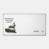 グリーンデスクマットにおける跳び上がり騎手 デスクマット (正面)