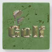 グリーンデニムのゴルフクラブ ストーンコースター (正面)