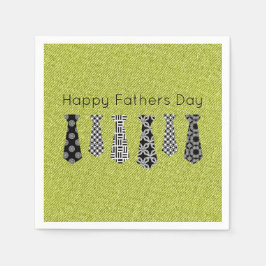 グリーンデニムブラックネックタイズハッピーファーザーデー スタンダードカクテルナプキン