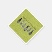 グリーンデニムブラックネックタイズハッピーファーザーデー スタンダードカクテルナプキン (角)