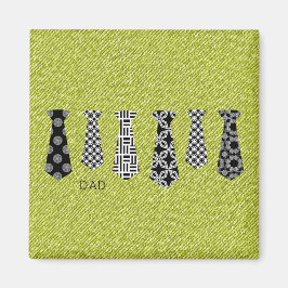 グリーンデニムブラックネックタイパパオフィスボス マグネット