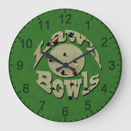 グリーンデニム芝生鉢、壁時計 ラージ壁時計 (正面)