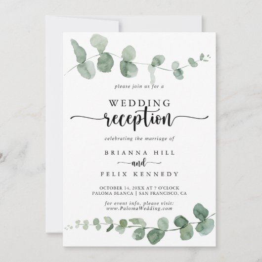 グリーンデライトユーカリプトゥスウェディングレセプション 招待状 (正面)