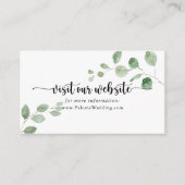 グリーンデライトユーカリ結婚のウェブサイト エンクロージャーカード (正面)