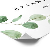 グリーンデライトユーカリ結婚の歓迎サイン ポスター (角)