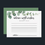 グリーンデライトユーカリ結婚プタスアドバイスカード ポストカード<br><div class="desc">この緑色の喜びユーカリ結婚のアドバイスカードは、のモダンための結婚に最適だ。このデザインは水彩手描き植物性ユーカリエレガントプタスの枝と葉を備えている。これらのカードはs、結婚ブライダルシャワー、ベビーシャワー、卒業式パーティーなどに最適だ。新郎新婦の名前、両親または卒業生の名前でカードをパーソナライズ。</div>