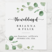 グリーンデライトユーカリ結婚プタスワインラベル ワインラベル (シングルラベル)