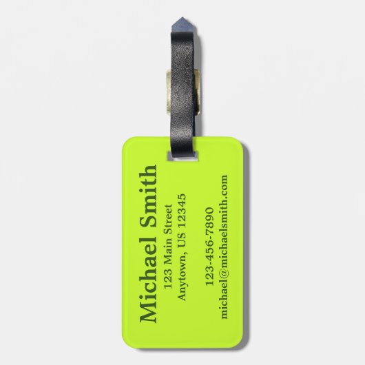 グリーンデリディルピックルモノグラムパーソナライズされた ラゲッジタグ (裏面縦)