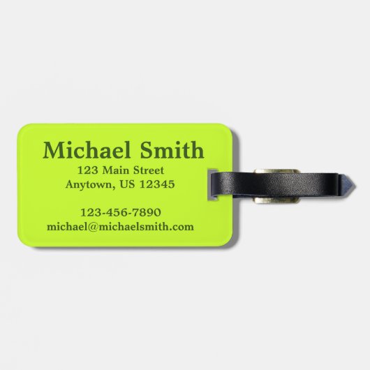 グリーンデリディルピックルモノグラムパーソナライズされた ラゲッジタグ (裏面横)