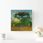 グリーンデレリートファームトラックの壁時計 スクエア壁時計 (ホーム)