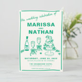 グリーントア描ル結婚式招待状 招待状 (スタンド正面)