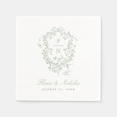 グリーントイル結婚ズ紙ナプキンスチノワセリーシック スタンダードカクテルナプキン (正面)