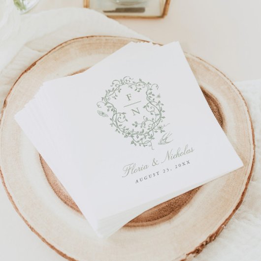 グリーントイル結婚ズ紙ナプキンスチノワセリーシック スタンダードカクテルナプキン