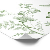 グリーントイレジュイフローラブライダルシャワーウェルカムサイン ポスター (角)