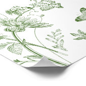 グリーントイレジュイフローラブライダルブランチウェルカムサイン ポスター (角)