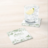 グリーントイレデジュイヴィンテージフローラバプテスマ スクエアペーパーコースター (インサイチュ)