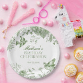 グリーントイレデジュイヴィンテージフローラバースデーパーティー ペーパープレート (パーティー)