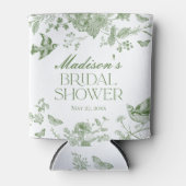 グリーントイレデジュイヴィンテージフローラブライダルシャワー 缶クーラー (正面)