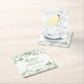 グリーントイレデジュイヴィンテージフローラベビー散布 スクエアペーパーコースター (インサイチュ)