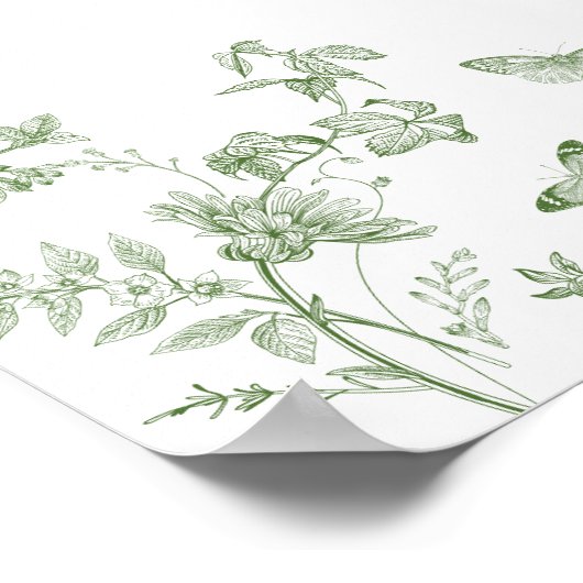 グリーントイレデジュイ結婚フローラの歓迎サイン ポスター (角)